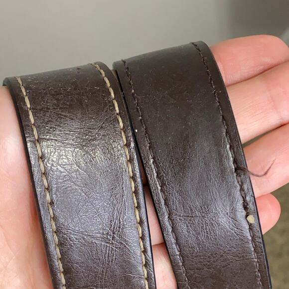 Wilsons Leather Brown O Ring Shoulder Hand Bag Grunge Burnout - Picture 8 of 8